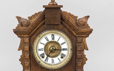 American oak table clock, c. 1870