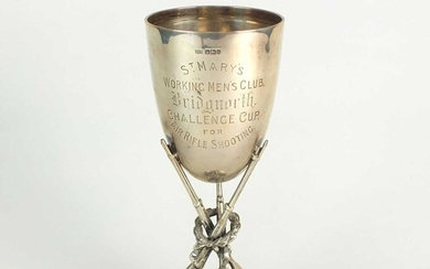 An Edwardian silver Air Rifle Shooting challenge trophy cup