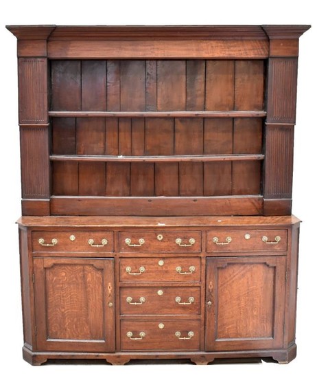 An early 19th century North Walian oak dresser, the...