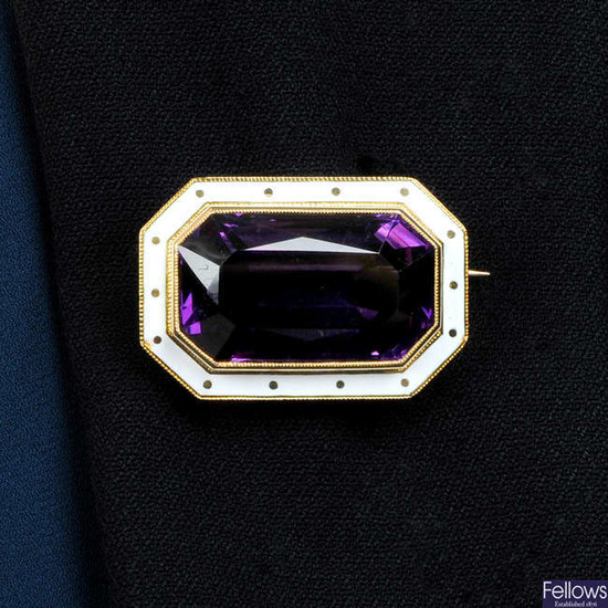 An early 20th century 18ct gold amethyst and white