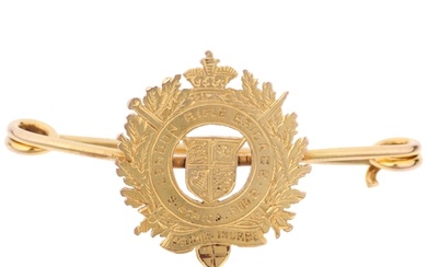 An early 20th century 9ct gold London Rifle Brigade military...