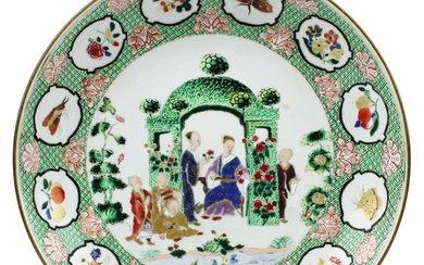 An enamelled Cornelis Pronk 'Arbour' pattern plate
