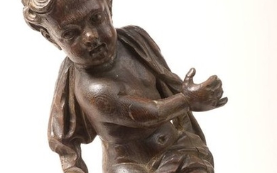 "Angelot" in carved oak. Flemish work. Period: 17th...