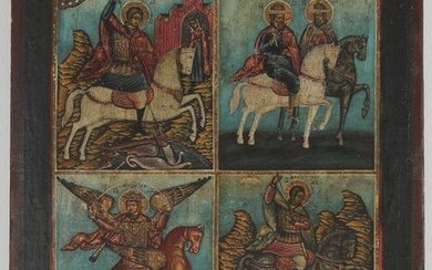 Antique 4-Part Russian Icon