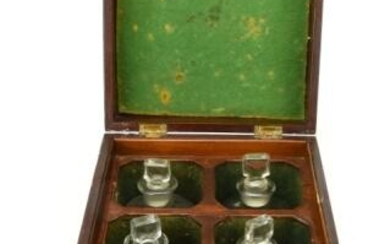 Antique Mahogany Medicinal Case or Tantalus