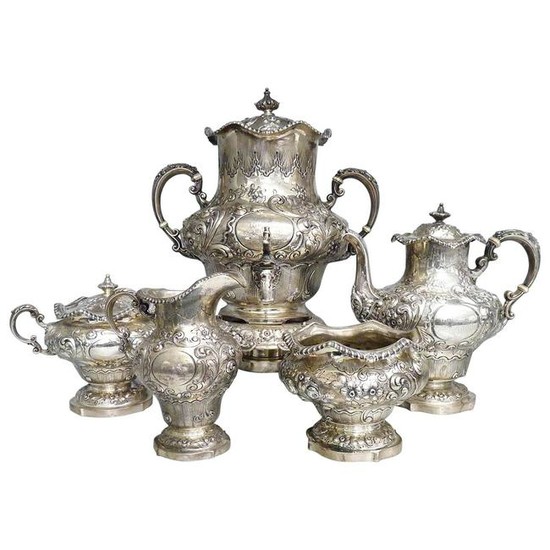 Antique Solid Silver Exceptional Tea and Coffee Set