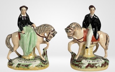 Antique Staffordshire Prince & Princess Figurines