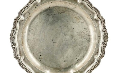Antique Sterling Silver Round Serving Tray