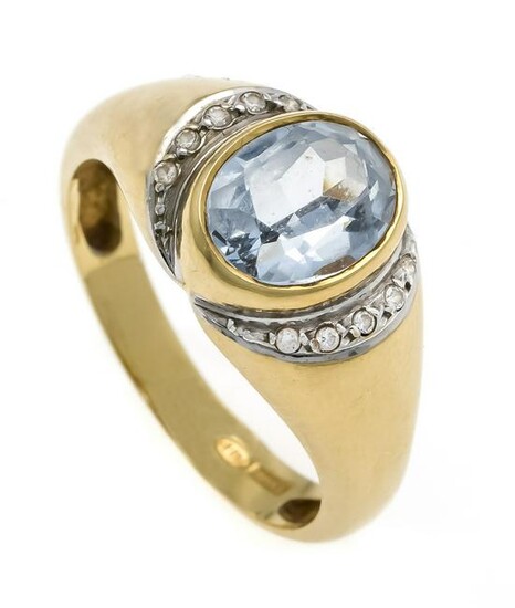 Aquamarine diamond ring GG/WG