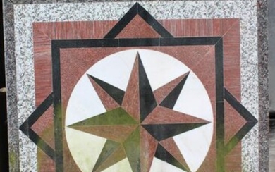 Architectural Marble Compass Motif Floor Inlay