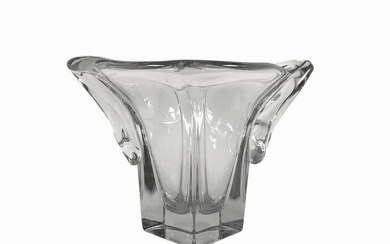 Art Deco Form Crystal Vase, Signed Daum