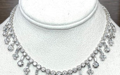 Art Deco Platinum 24.80 Ct. Diamond Necklace