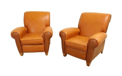 Art Deco Style Club Chair Recliners - Pair