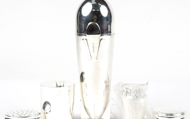 Art Deco style silver plated cocktail shaker in the form of ...