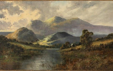 Arthur Needman, English Hills Landscape, O/C, 1904