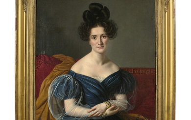 Attribu Louis HERSENT (1777-1860) Portait de dame au chignon en...