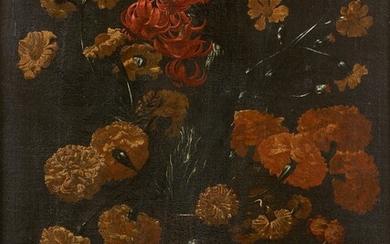 Attribué à Tommaso SALINI Rome, 1575 - 1625Vase de fleurs sur un entablementHuile sur toileVase...