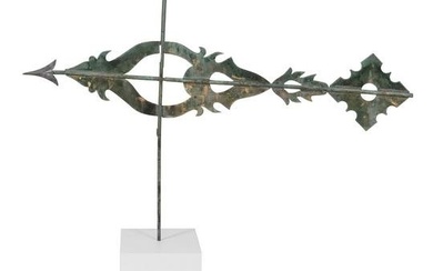 BANNERETTE WEATHER VANE New England, Late 19th/Early 20th Century Height 29.5”. Length