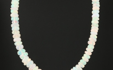 Beaded Opal Necklace with 14K Clasp