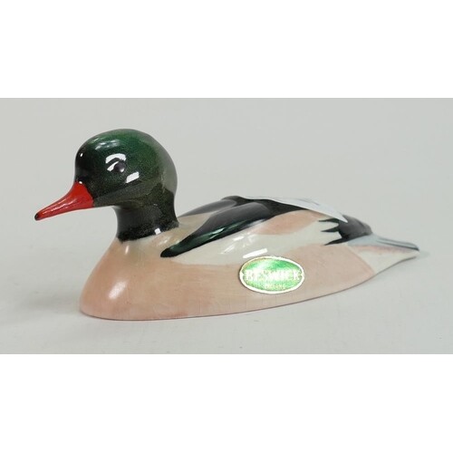Beswick model of a Goosander : approved by Peter Scott.