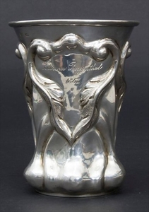Biedermeier Becher / A silver Biedermeier beaker, …
