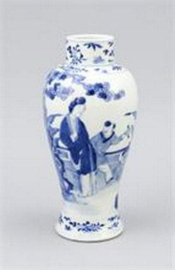 Blue and white baluster vase, China, end of 19th