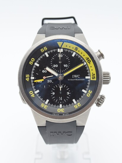 Bracelet-montre homme en acier IWC Aquatimer chronograph automatique (bracelet d'origine en caoutchouc avec boucle en...