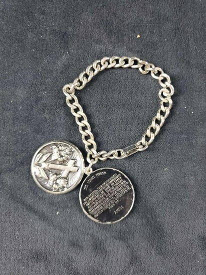 Bracelet with Cross Locket and Lord's Prayer Inside