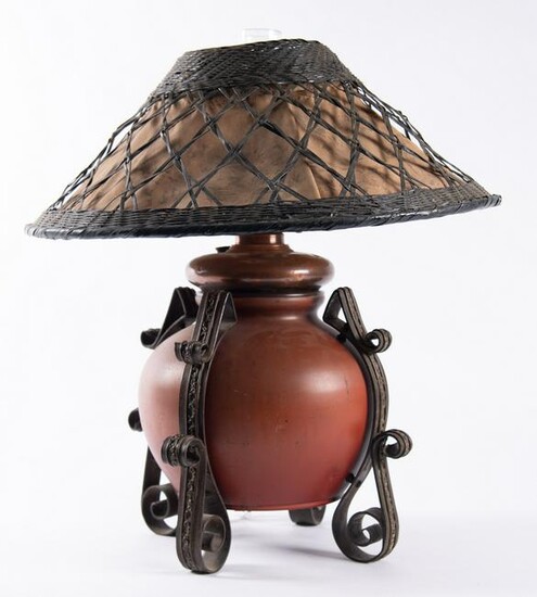 Bradley & Hubbard Arts & Crafts Copper Oil Lamp