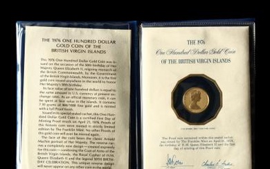 British Virgin Islands, 1976FM Proof 100 Dollar Gold Coin
