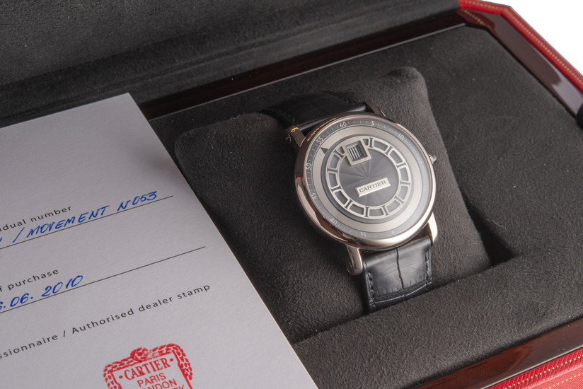 CARTIER, REF. 2953J, ROTONDE JUMPING HOURS, WHITE GOLD