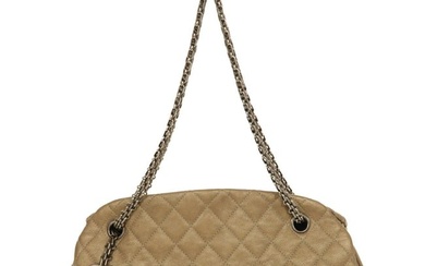 CHANEL Quilted CC SHW Chain Shoulder Bag Caviar Leather Bronze