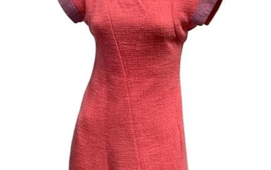 CHANEL SAMPLE B5209 WOMEN'S PINK BOUCLE DRESS 38