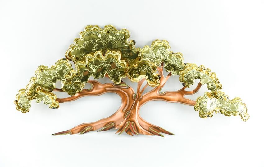 CURTIS JERE STYLE WALL MOUNTED TREE SCULPTURE