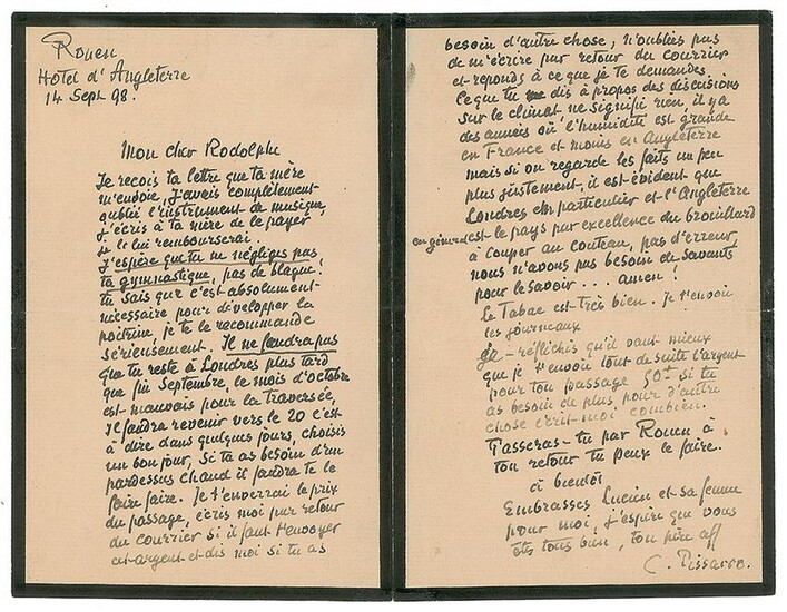 Camille Pissarro Autograph Letter Signed