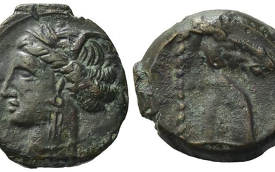 Carthaginian Domain, Sardinia, c. 300-264 BC. Æ (20mm, 5.51g). Wreathed...