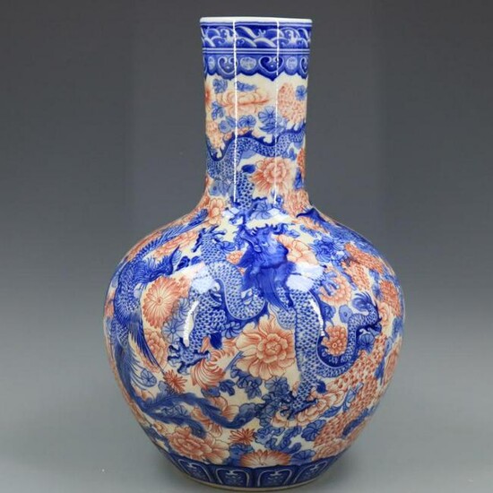 Chinese Blue And White Youligong Porcelain Vase