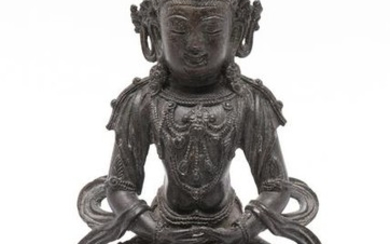 Chinese Bronze Figure Of Amitayus