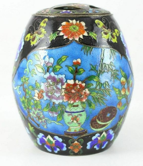 Chinese Cloisonne & Enamel Covered Pot