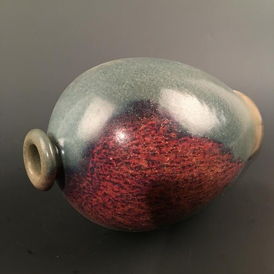Chinese Jun Ware Vase 9'' H, 5-1/4'' W; 3.4 lb