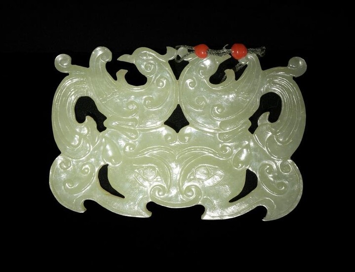 Chinese Yellow Jade Carved Plaque, 18-19th Century