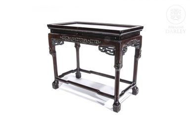 Chinese carved wood side table.