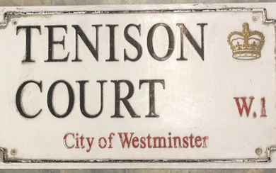 City of Westminster: A cast aluminium street sign for 'Tenison...
