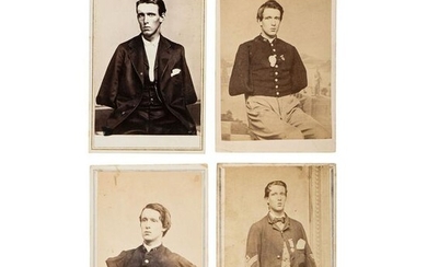 Civil War Double Amputee Alfred A. Stratton, Four CDVs