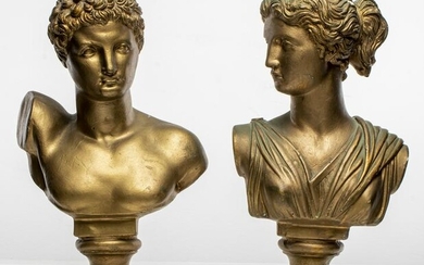 Classical Style Bust Sculptures of Diana & Hermes