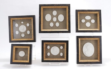 Collection of 6 Framed Intaglio Molds