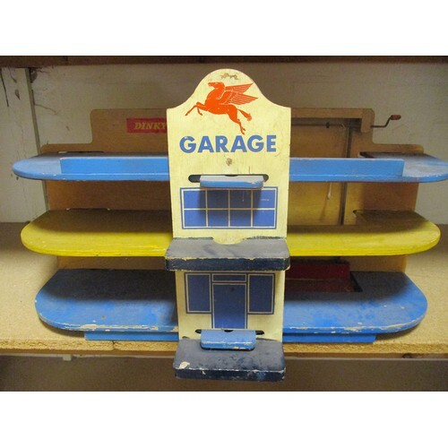 Collection with Dinky/Meccano tinplate garage, orange tiled ...
