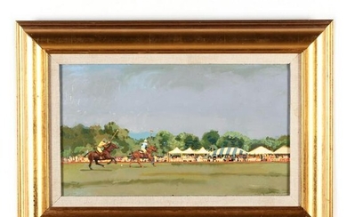 Contemporary American School Painting of a Polo Match