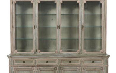 Contemporary Polychrome Bookcase/Cabinet