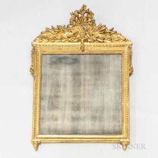 Continental Neoclassical Carved and Gilt-gesso Mirror